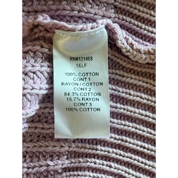 Fate Anthropologie Women's 3XL Pink Knit Sweater Lace-Patchwork Detailed-Arms - Picture 7 of 8